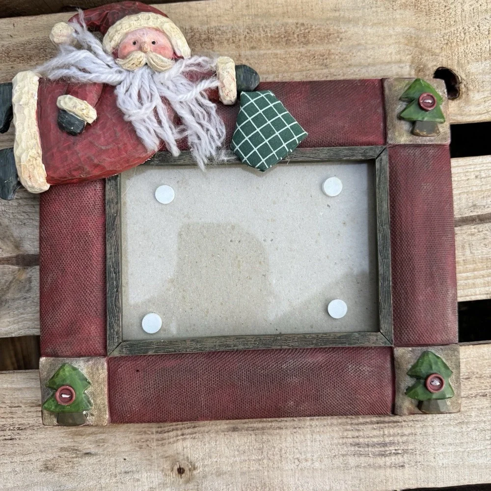 Vintage 3D Christmas Santa Claus Photo‎ Frame Picture